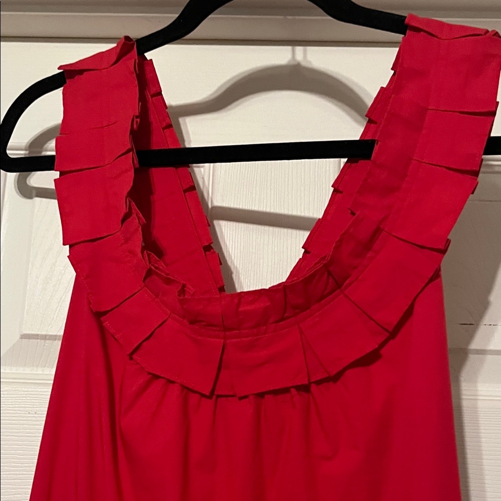 Chic Red Ruffle Mini Dress - Picture 6 of 11